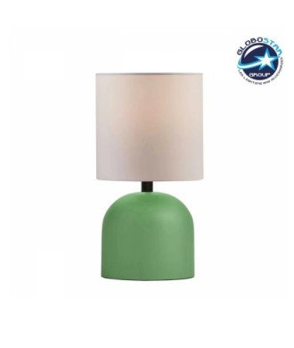 GLOBOSTAR® LOREN 204-0136 Μοντέρνο Επιτραπέζιο Φωτιστικό Πορτατίφ με Ντουί 1 x E14 AC 220-240V IP20 - Πράσινο & Μπεζ - Μ15 x Π15 x Υ31cm